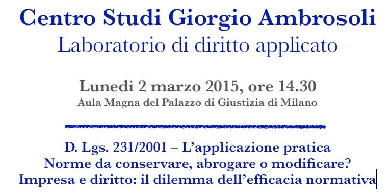 Lunedì 2 marzo 2015 - Aula Magna del Palazzo di Giustizia di Milano